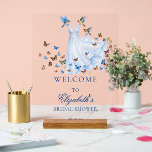 Fairytale Princess Dress Bridal Shower Welcome Acrylic Sign