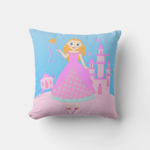 Fairytale Princess in Pink Birthaday Party Cushion
