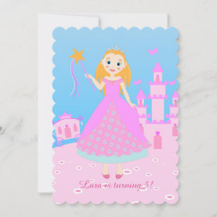 Fairytale Princess in Pink  Birthaday Party Invitation