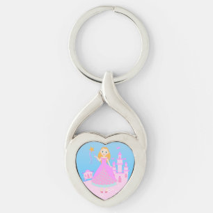 Fairytale Princess in Pink Birthaday Party Key Ring