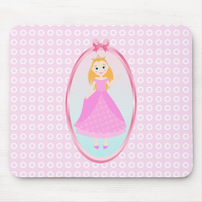 Fairytale Princess in Pink  Birthaday Party Mouse Pad (Front)