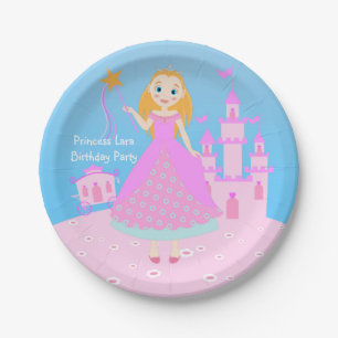 Fairytale Princess in Pink Birthaday Party Paper Plate