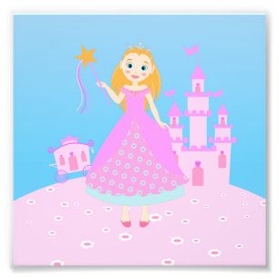 Fairytale Princess in Pink Birthaday Party Photo Print