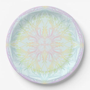 Fairytale Pumpkin Pattern rainbow pastel Paper Plate