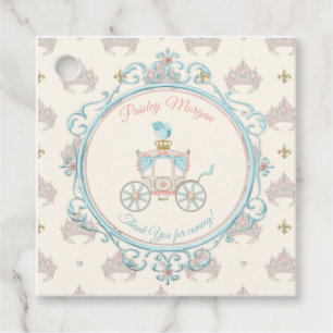 Fairytale Royal Princess Carriage Blush Aqua Favour Tags