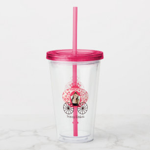 Fairytale Royal Princess Carriage Girl Birthday Acrylic Tumbler