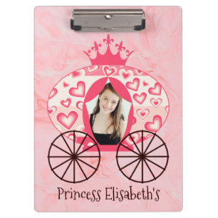 Fairytale Royal Princess Carriage Girl Birthday  Clipboard