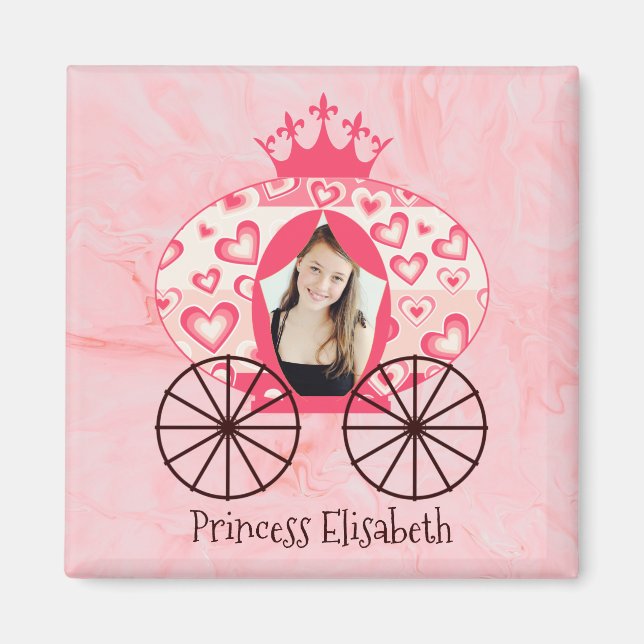 Fairytale Royal Princess Carriage Girl Birthday  Magnet (Front)