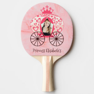 Fairytale Royal Princess Carriage Girl Birthday  Ping Pong Paddle