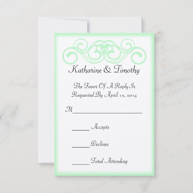 Fairytale Scroll Wedding RSVP Card (Front)