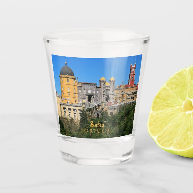 Fairytale Sintra Palace photo, in Portugal Shot Glass (Front)