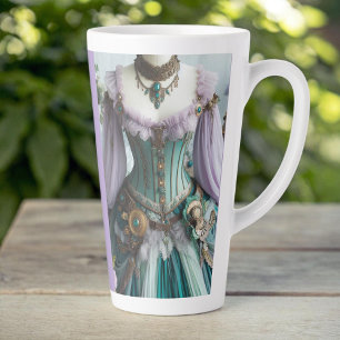 Fairytale Spring Pastel Floral Gown Latte Mug
