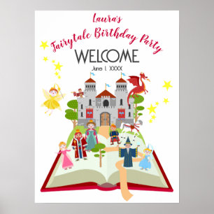 Fairytale Stories Girl Birthday Party Poster