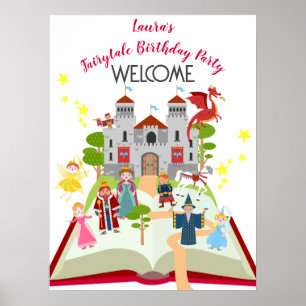 Fairytale Stories Girl Birthday Party Poster