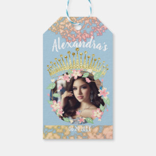 Fairytale Sweet sixteen Princess Photo Thank you  Gift Tags
