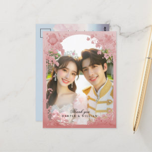 Fairytale thank you photo wedding Postcard