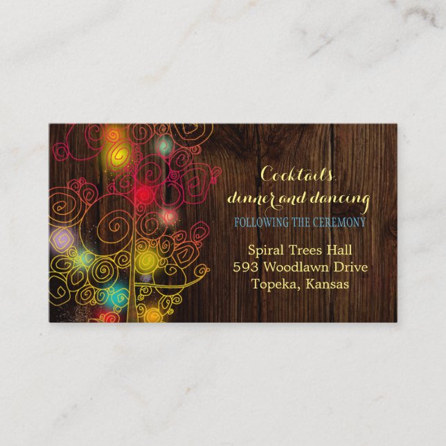 Fairytale Tree Wedding Reception Enclosure Card (Front)