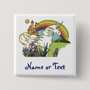 Fairytale Unicorn 15 Cm Square Badge