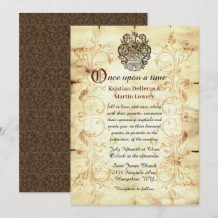 Fairytale Unicorn Crest Wedding Invitation