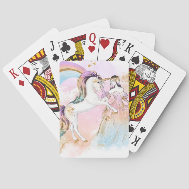 Fairytale Unicorn Fantasy Playing Cards (Back)
