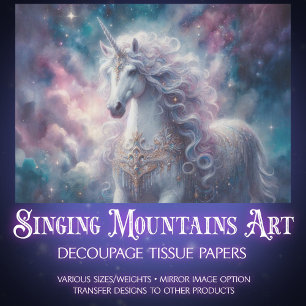 Fairytale Unicorn & Galaxy Craft Decoupage  Tissue Paper