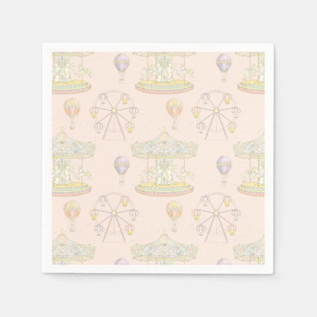 Fairytale Vintage Amusement Park Napkin (Front)