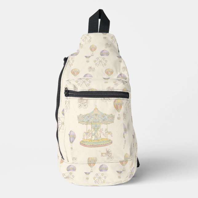 Fairytale Vintage Amusement Park Sling Bag (Front)