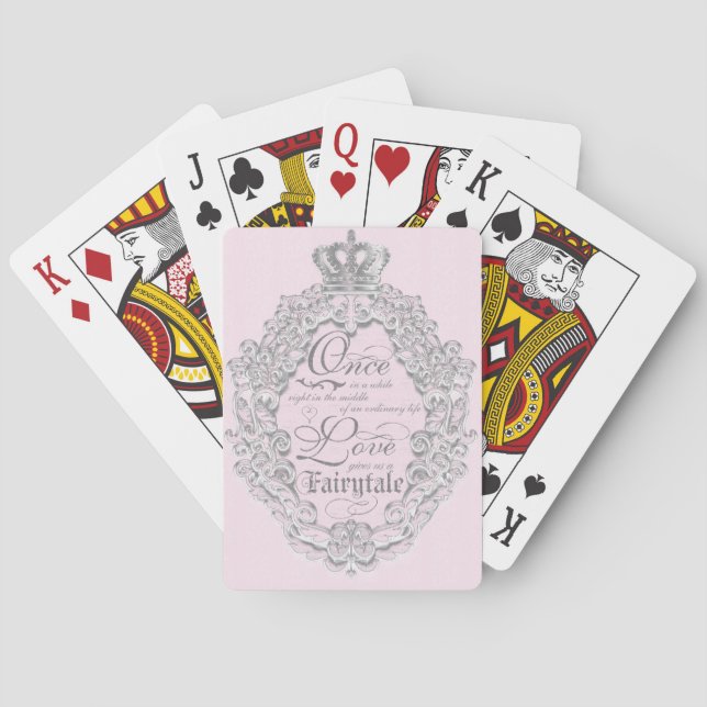 FAIRYTALE Vintage Pink Princess Playing Cards (Back)