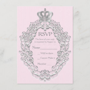 Fairytale Vintage Princess Pink Royal RSVP Card