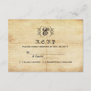 Fairytale Vintage Wedding RSVP Card