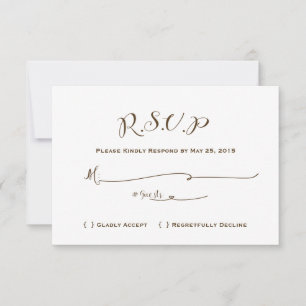 Fairytale Wedding RSVP - Brown Text Card