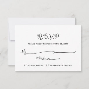 Fairytale Wedding RSVP - Once Upon A Time - White Card