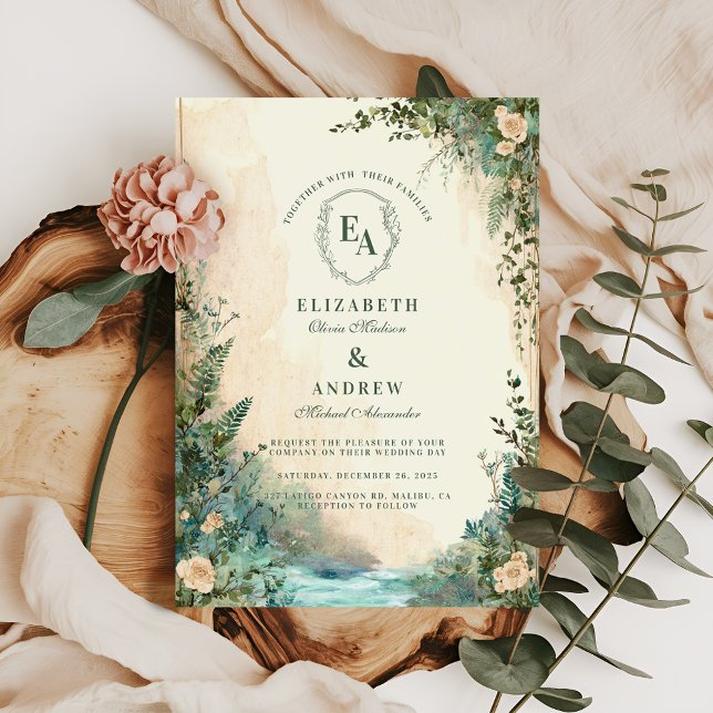 Fairytale Woodland Outdoor Boho Wedding Invitation (Creator Uploaded)