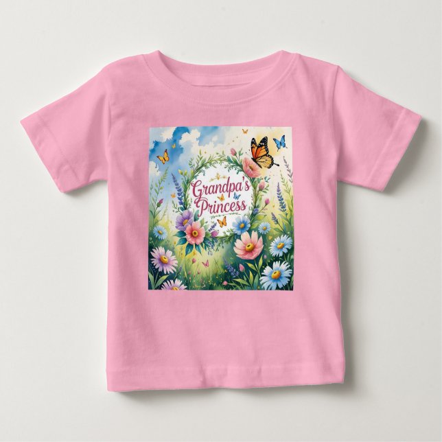 Fairytale World Grandpa's Princess Baby T-Shirt (Front)