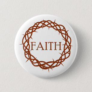 Faith 6 Cm Round Badge