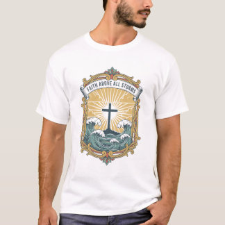"Faith Above All Storms" Vintage Shield T-shirt