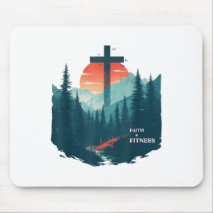 Faith & Fitness Christian - Workout Motivation Mouse Pad