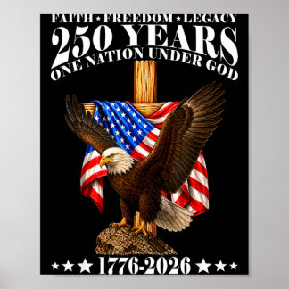 Faith &amp; freedom american flag eagle 250 usa poster