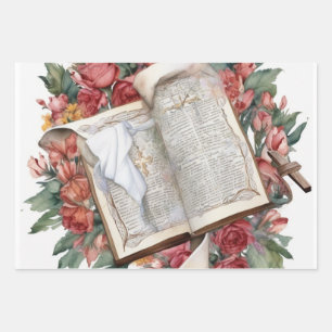 Faith and Bible Design for Sympathy Wrapping Paper Sheet