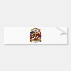 Faith and Freedom 250 Years Patriotic Cross Bumper Sticker