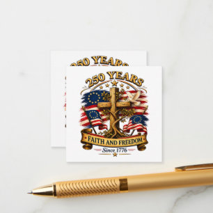 Faith and Freedom 250 Years Patriotic Cross Enclosure Card