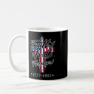 Faith And Freedom America 1776-2026 Patriotic Retr Coffee Mug