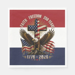 Faith and Freedom Patriotic Eagle Art   250 Years  Napkin