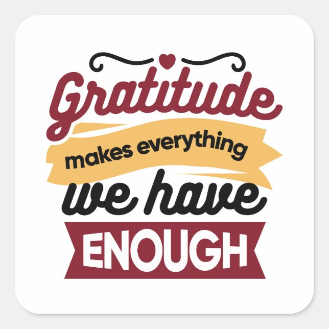 Faith and Gratitude Artwork – Uplifting Christian  Square Sticker (Front)