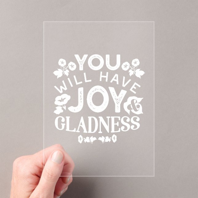 Faith and Happiness – Joy and Gladness Quotes Acrylic Invitations (Insitu (Handheld))