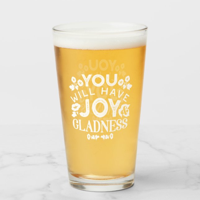 Faith and Happiness – Joy and Gladness Quotes Glass (Front Filled)