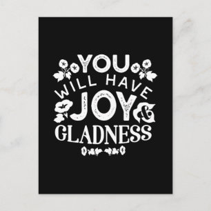 Faith and Happiness – Joy and Gladness Quotes Postcard