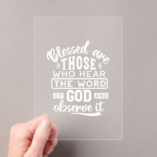 Faith and Obedience – Inspirational Scripture Acrylic Invitations