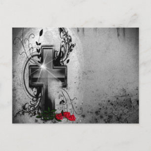 Faith and Roses Gothic Wedding Announcement