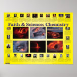Faith and Science: Chemistry Poster<br><div class="desc">Most people don't realise that all four founders of modern chemistry were staunch Christians. Indeed,  this poster lists over two dozen famous chemists who were all staunch Christians,  from the earliest times right up to the present day.</div>
